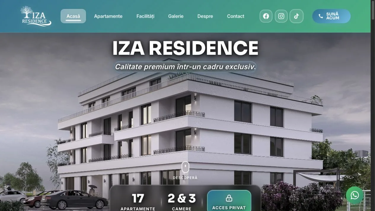 IZA Residence website visual identity